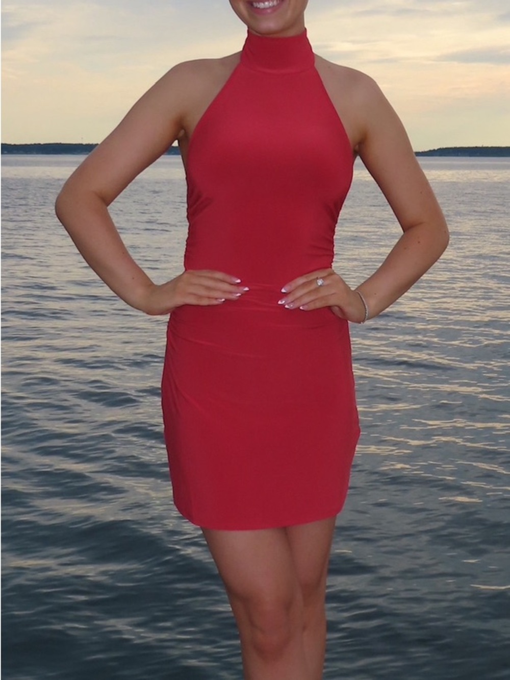 Red Sleeveless Bodycon Dress - Women